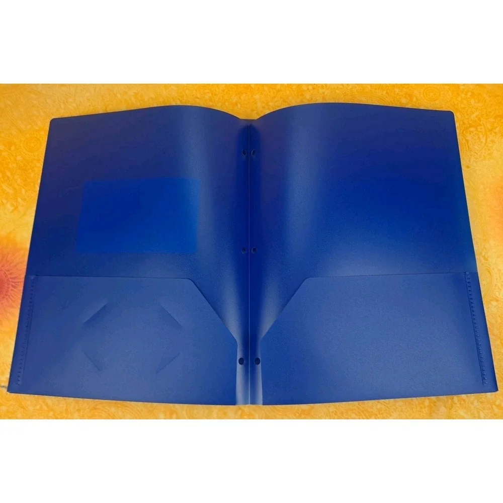 Set Of 6 Up & Up Target Folders Blue Plastic 2 Pocket Folders 3 Hole Punched